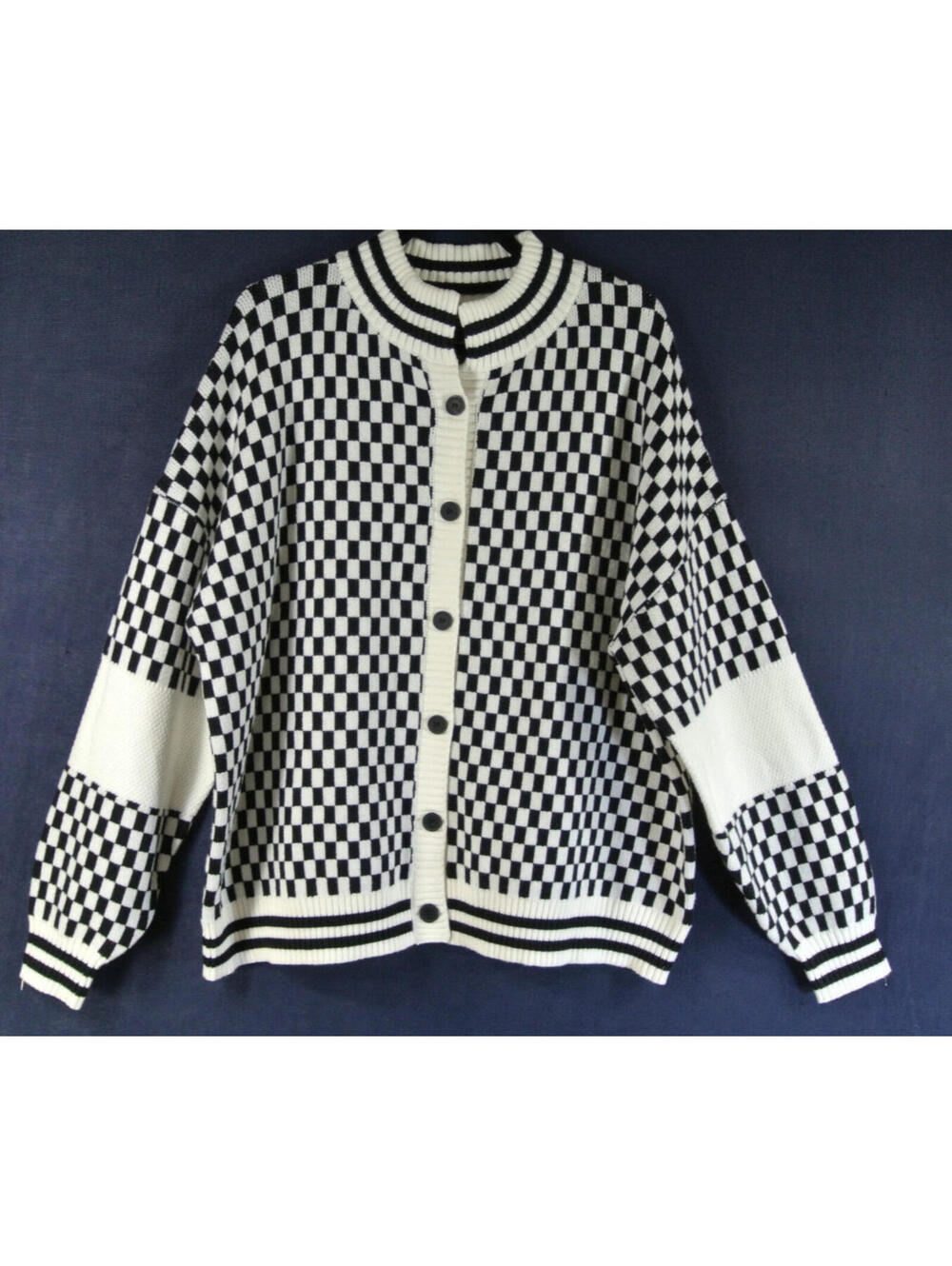 NEW, Dressed in Lala Get What I Want Grandpa Check Cardigan Sz S/M #T3893 - Picture 4 of 8